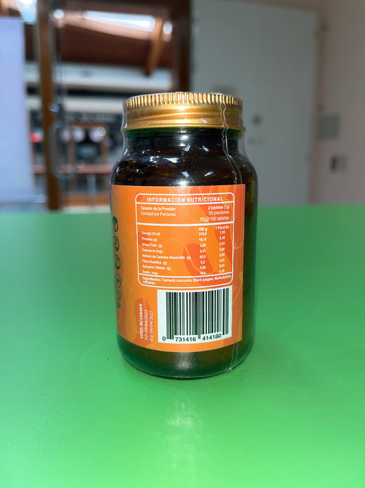 CÚRCUMA Y PIMIENTA NEGRA 500 MG X 100 TABLETAS RI AND CO