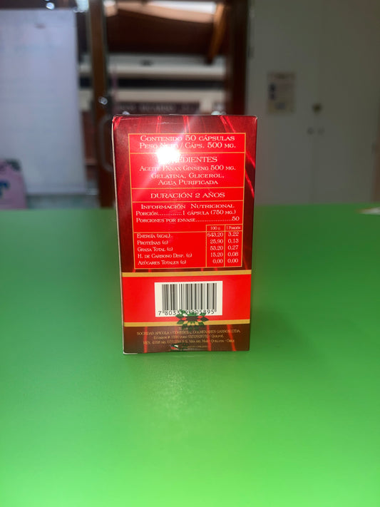 GINSENG ROJO COREANO 500 MG X 50 CÁPSULAS.