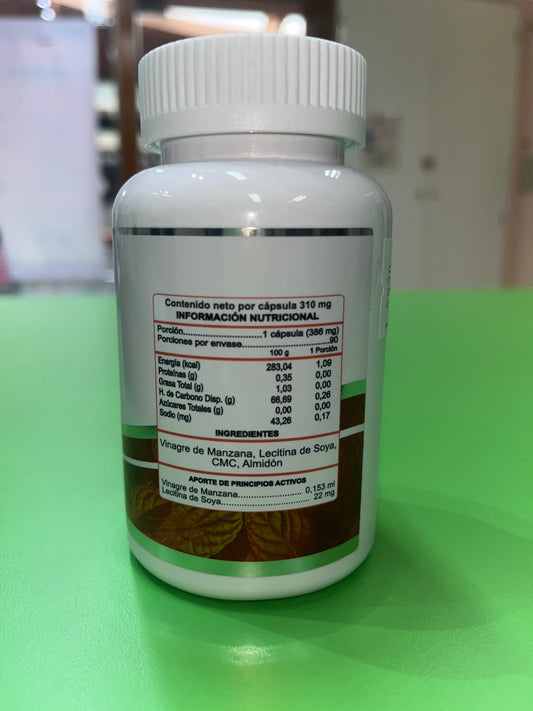 VINAGRE DE MANZANA (con lecitina de soya) X 90 CÁPSULAS