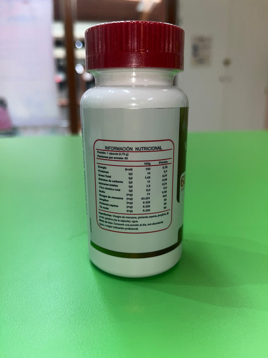 VINAGRE DE MANZANA 500 MG (jengibre) 60 CÁPSULAS FNL