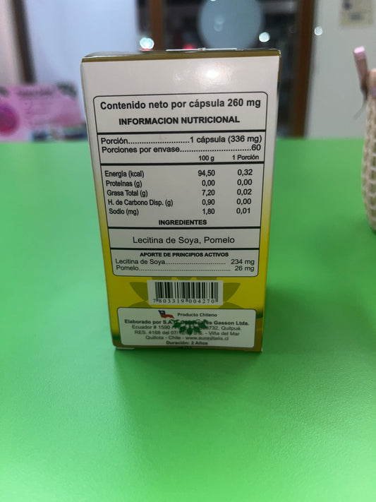 LECITINA DE SOYA (CON POMELO) 60 CÁPSULAS AURA VITALIS