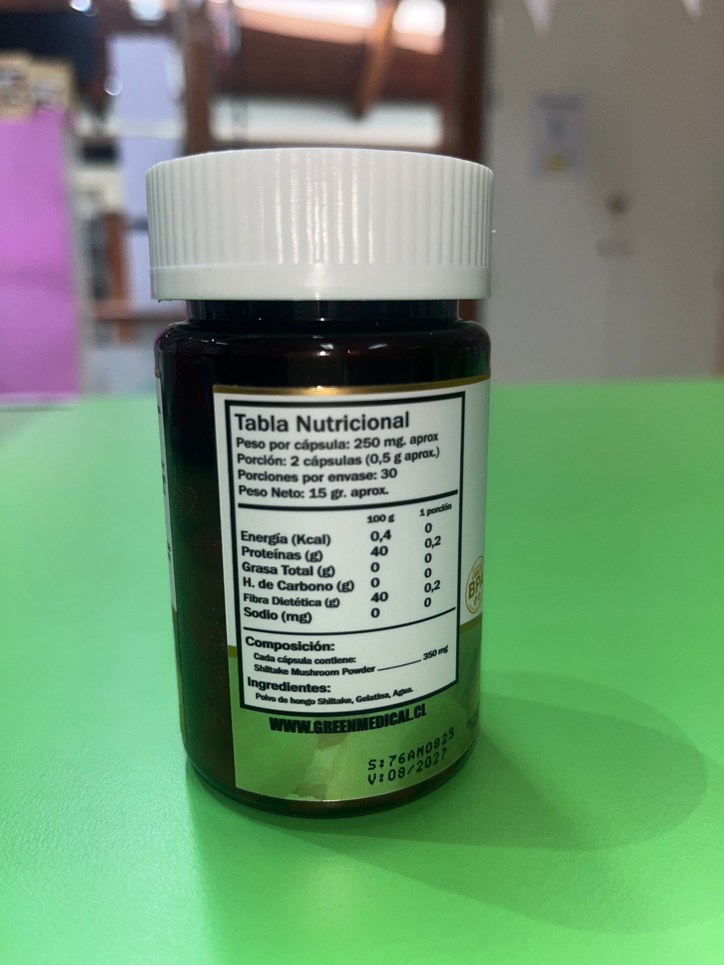 Shiitake mushroom 60 cap Green medical