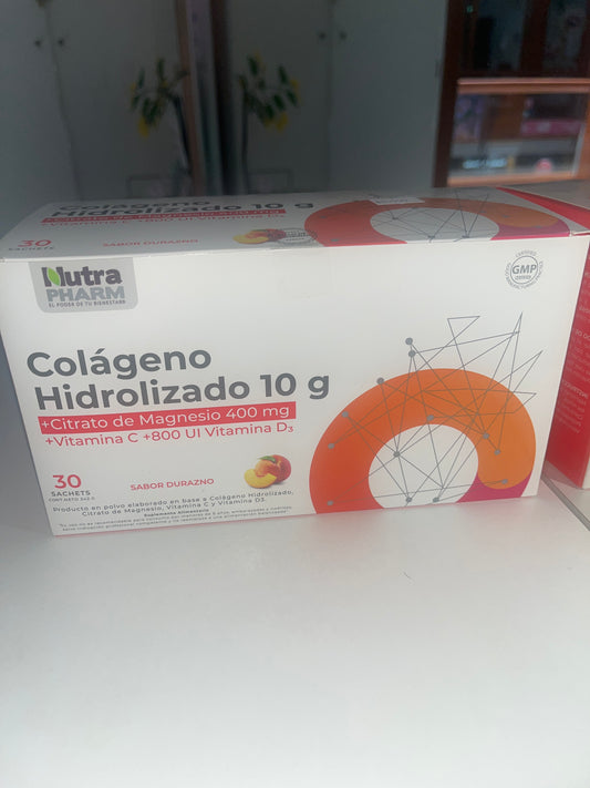 Colágeno hidrolizado (+ citrato de magnesio + vit C + Vitamina D3) 30 sachet Nutrapharm