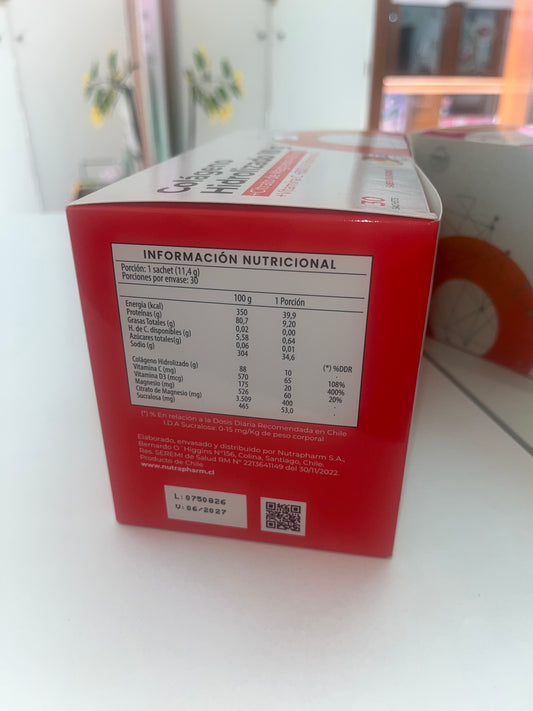 Colágeno hidrolizado (+ citrato de magnesio + vit C + Vitamina D3) 30 sachet Nutrapharm