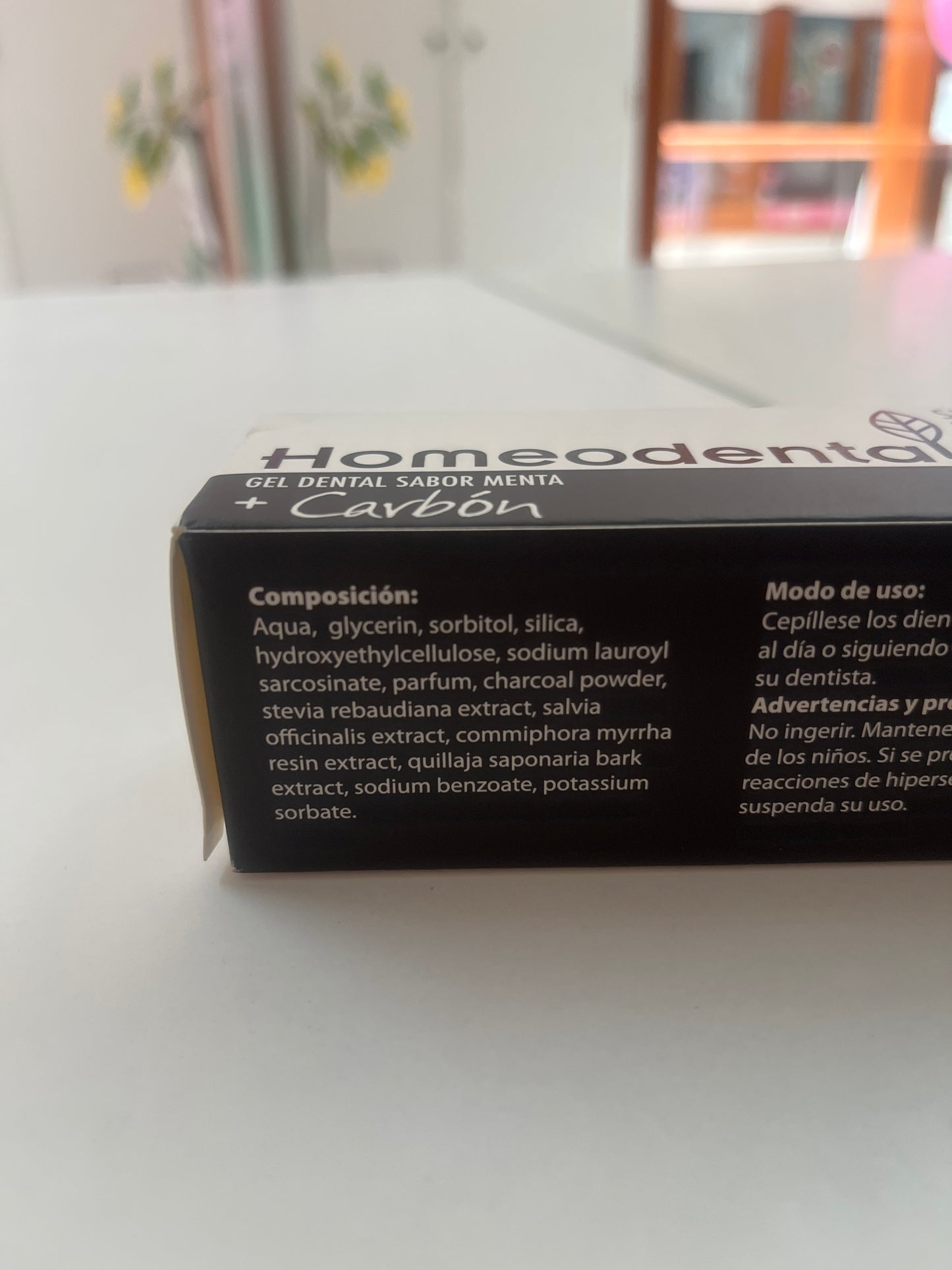Pasta dental sin flúor Homeodental carbón 100 G