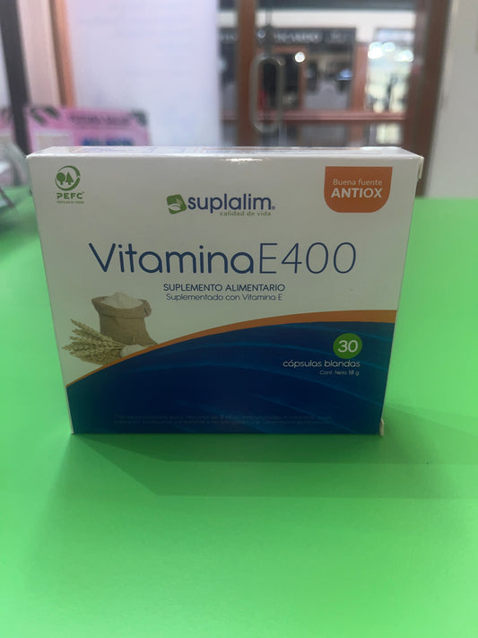 VITAMINA E 400 UI 30 CÁPSULAS BLANDAS SUPLALIM